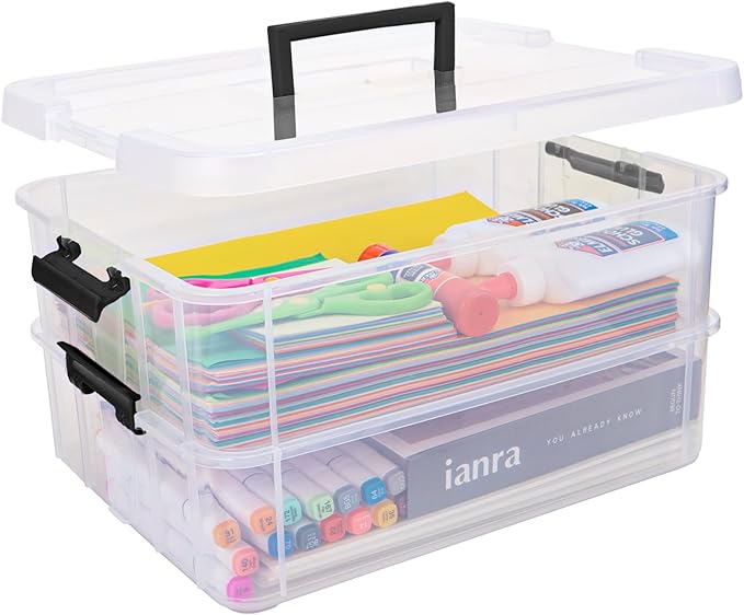 TERGOO 2 Layer Plastic Storage Containers by Focusonefficientstorage