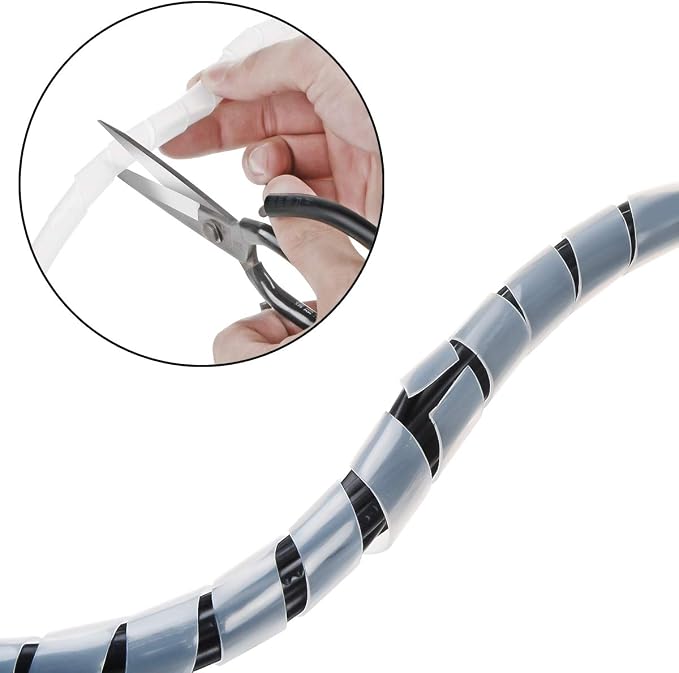 26Ft XHF 3/8" Clear Spiral Cable Wrap 10mm Cord - Image 4