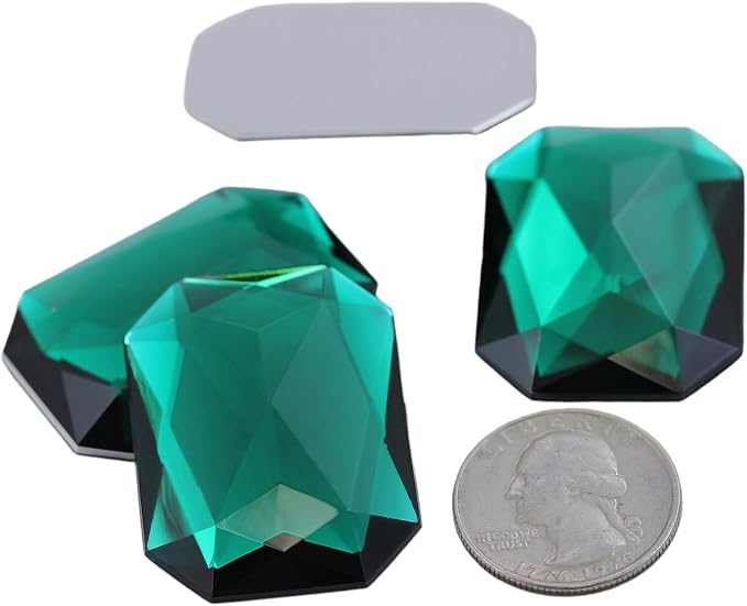 40x30mm Green Emerald A10 Large Flat Back Octagon Acrylic Rhinestones Cosplay by Allstarco