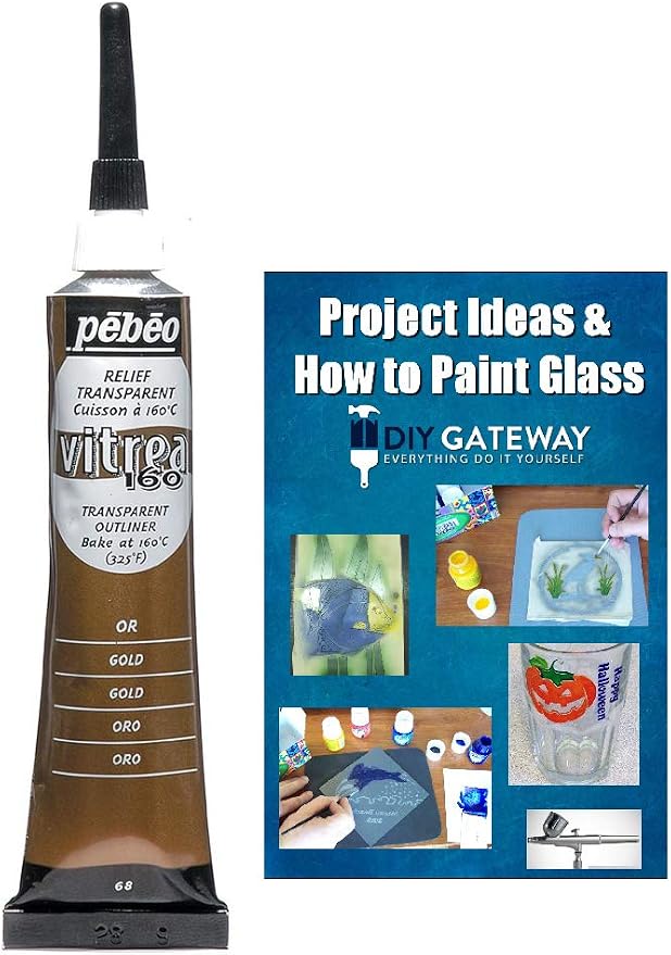 Glass Paint Outliner Gold Leading: Permanent Bake Bonding Technology, Create by DIYGateway