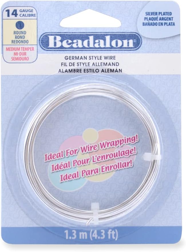 Beadalon German Style Wrapping Wire, 14 Gauge, 1.3 m / 4.3 ft by Beadalon