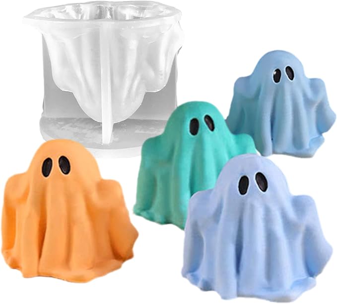 Halloween Ghost Candle Silicone Mold DIY 3D Scented Candle Making Wax Mould by TOPYS