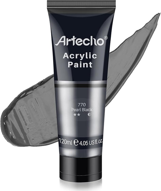 Artecho Black Acrylic Paint, Pearl Black Tubes, Art Craft Paints by Artecho