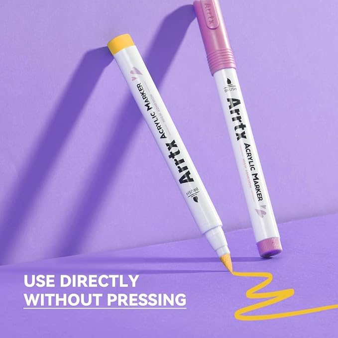 Arrtx Acrylic Markers 30A, Brush Tip Acrylic Paint Pens Markers - Image 7