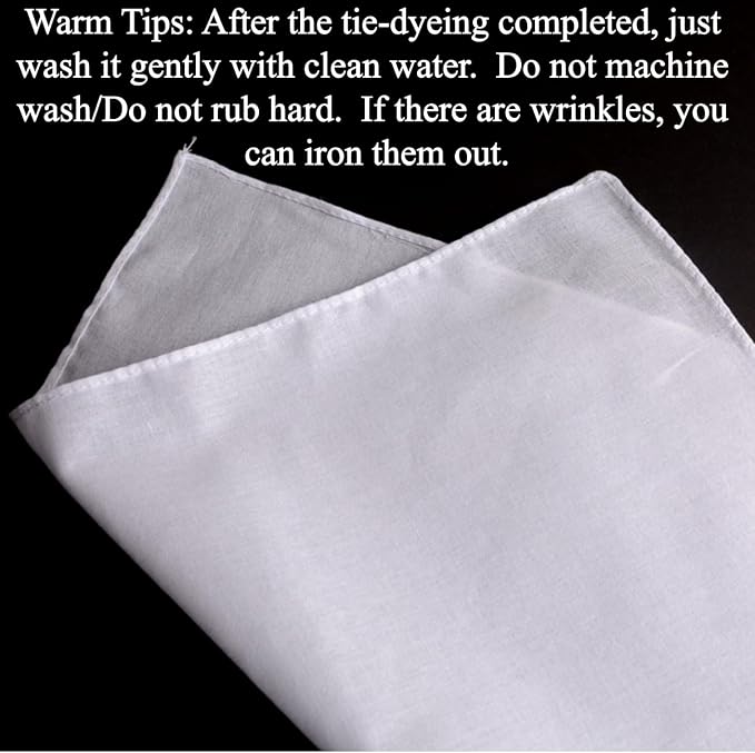 White Bandana for Tie Dye Party Supplies, Solid Color Cotton Large Headband - Image 7