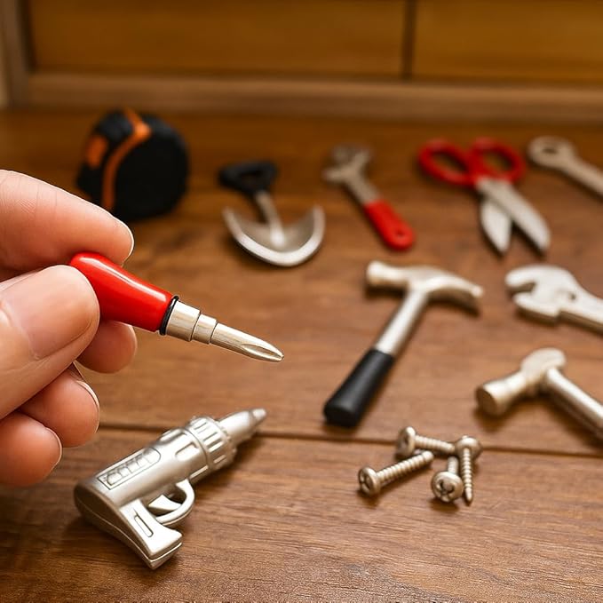 17PCS 1:12 Miniature Doll House Tools Metal Home Repair Multi-Tool Model Set Fun - Image 4