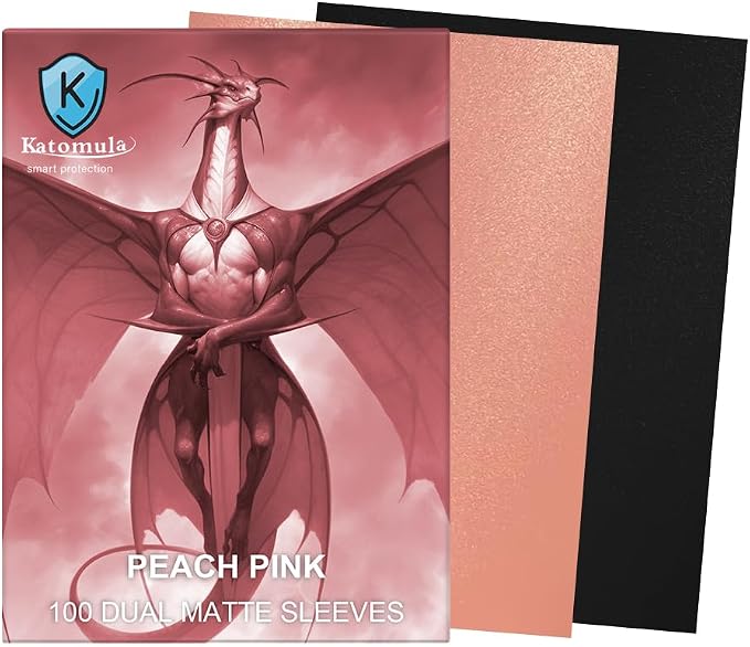 Peach Pink Dual Matte Card Sleeves, Katomula Card Sleeves - Image 2