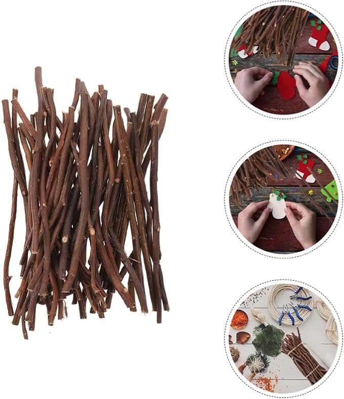 NOLITOY 50pcs Natural Wood Sticks - Image 4