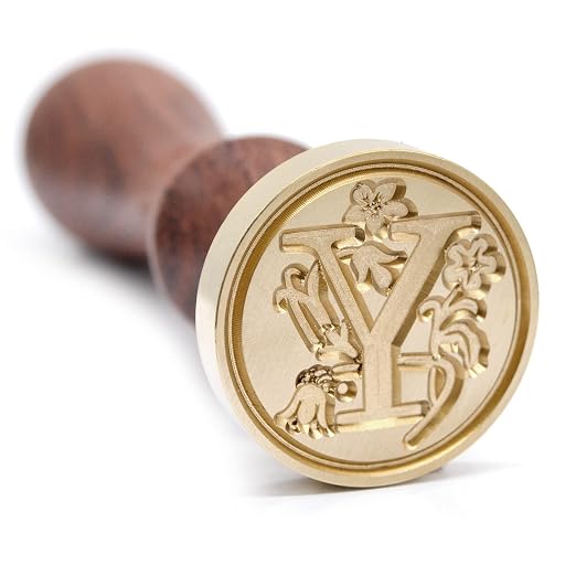 Medieval Initial Alphabet Sealing Wax Stamps, Brass Head Wooden Handle by TELOSMA