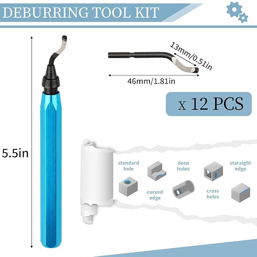 Deburring Tool with 12 High Speed Steel Blades, Deburring Tool 3D Printing - Image 2
