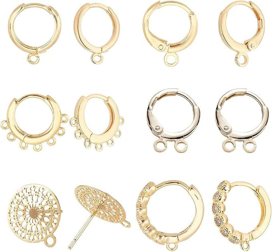 PH PandaHall 18K Gold Plated Huggie Hoop Earrings, Hole 1~2mm by PHPandaHall