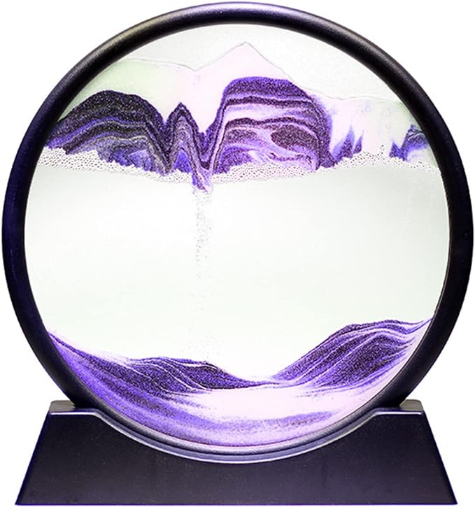 Arthink Moving Sand Art Picture in Motion Round Glass 3D Deep Sea Landscape by Arthink