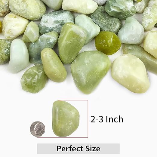 YISZM 10lbs Jade River Rocks, 2-3 Inch Natural Pebbles - Image 2