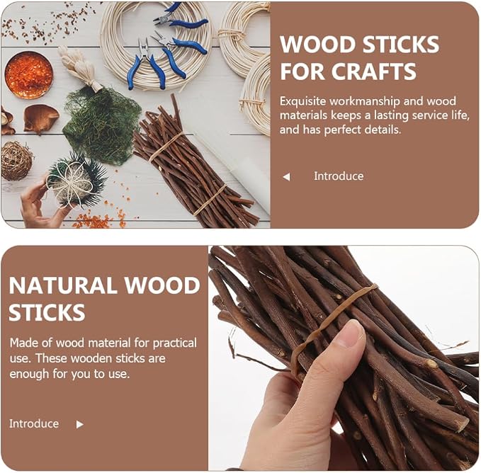 NOLITOY 50pcs Natural Wood Sticks - Image 3