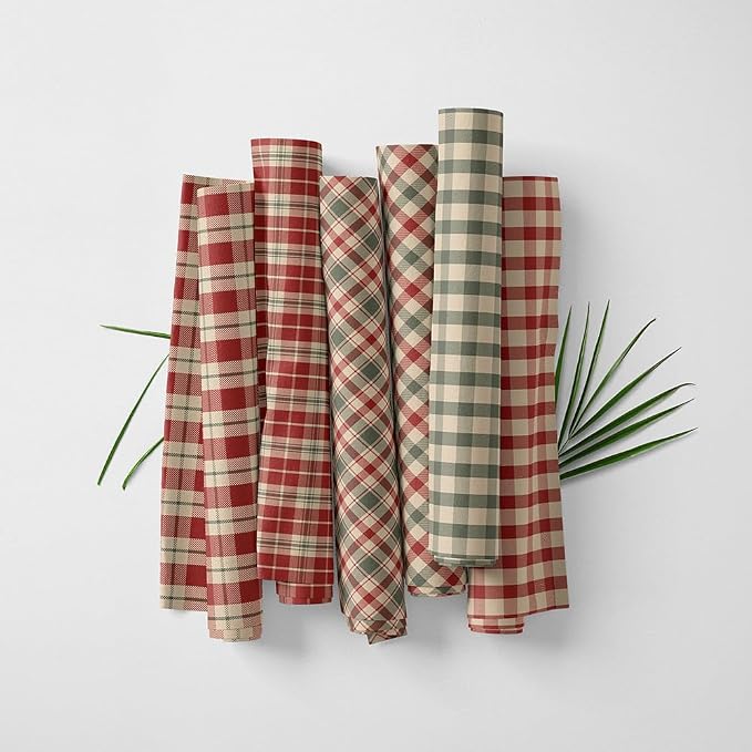 Patchwork Fabric Panel 100x155 cm, 100% Cotton Satin, 6 Coordinated Gingham - Image 3