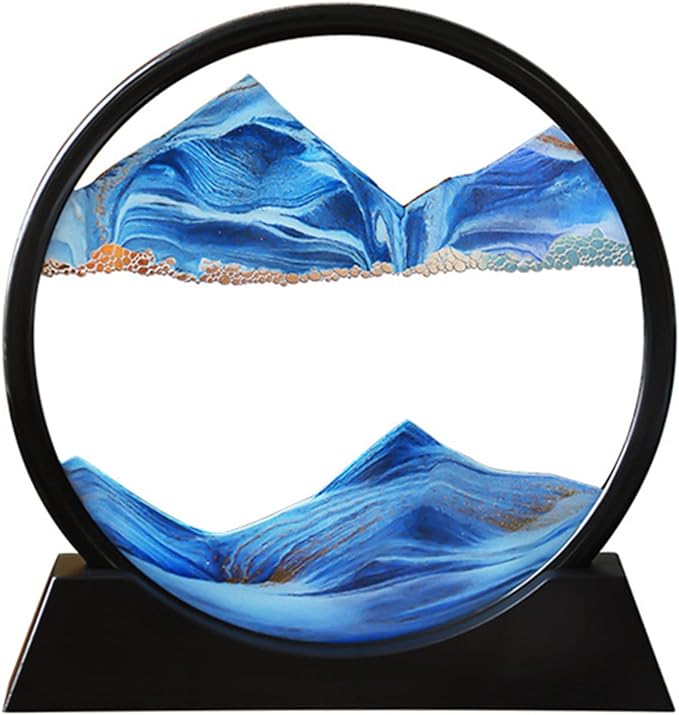 Arthink Moving Sand Art Picture in Motion Round Glass 3D Deep Sea Landscape by Arthink