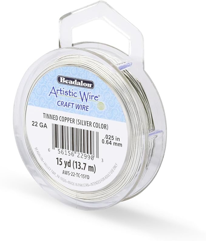 Artistic Wire, 22 Gauge Tarnish Resistant Tinned Copper Craft Wire, 15 yd by Unknown