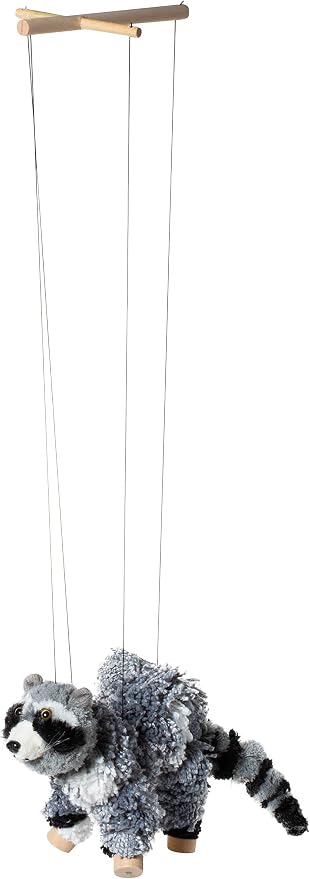 Artisan Owl Raccoon Marionette Puppet - Image 6
