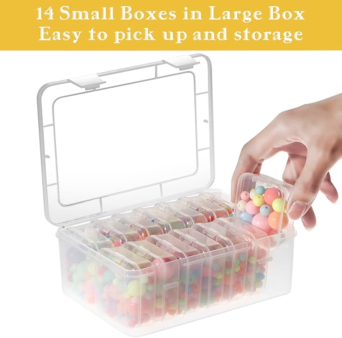 Mathtoxyz Small Bead Organizers, 45 Pieces Plastic Storage Cases Mini Clear - Image 3