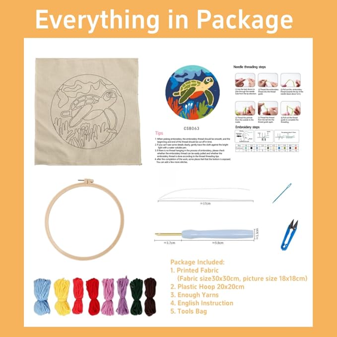 Punch Needle Kits for Beginners Red Strawberries in Basket 20x20cm-4 | Easy for - Image 2