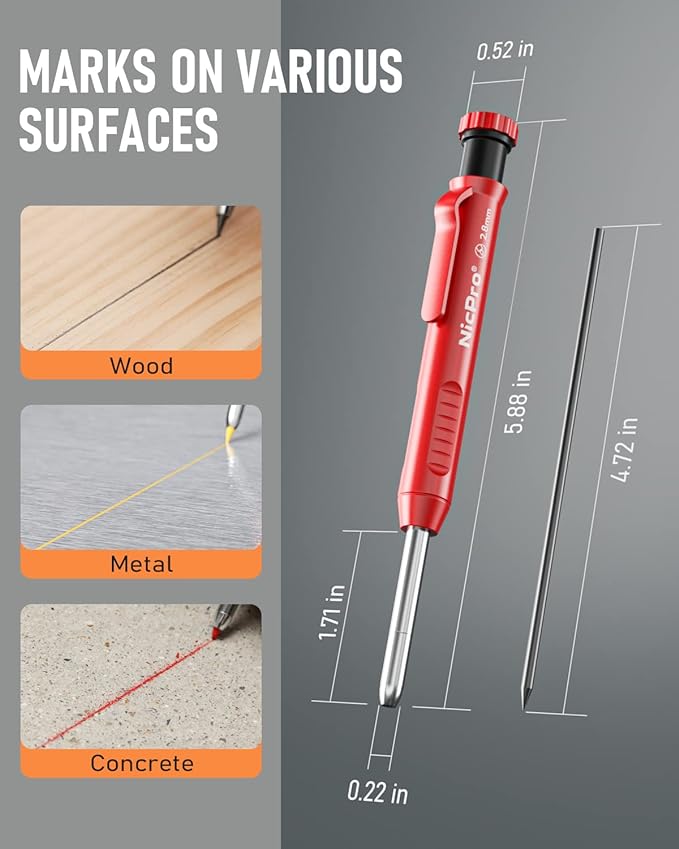 Nicpro 1 Pack Carpenter Pencil - Image 4