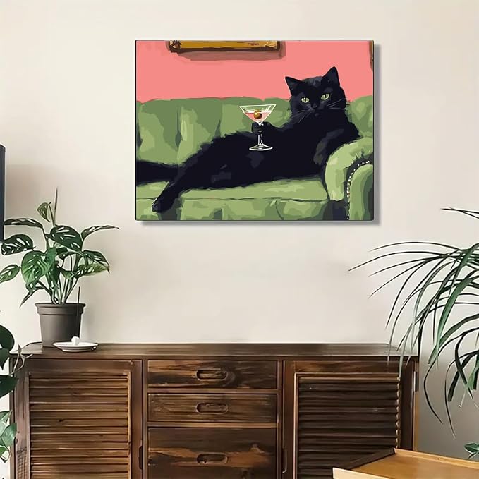 GEMFAMILY Black Cat Paint by Numbers Kit - Image 4