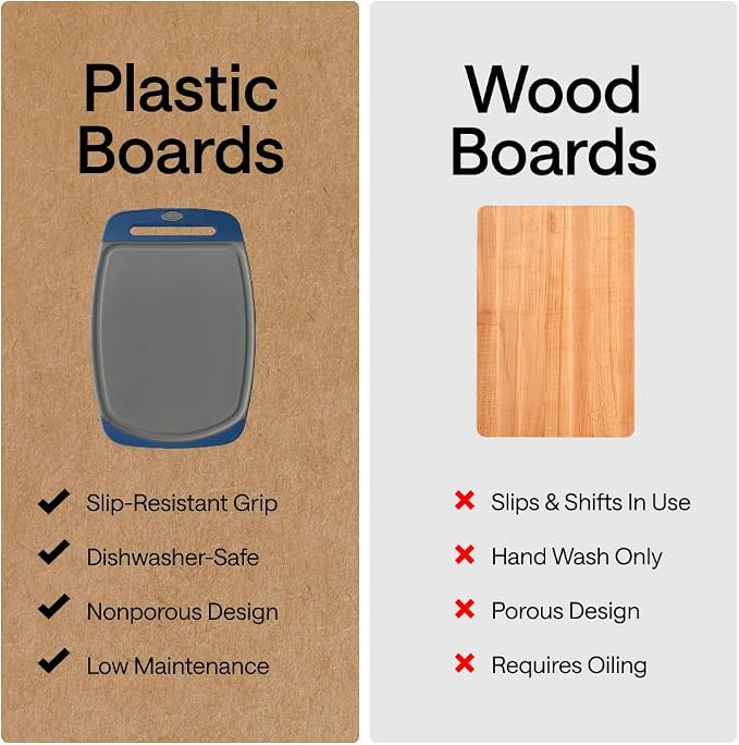 GORILLA GRIP BPA-Free Reversible Kitchen Cutting Board Set of 3, US Designed - Image 4