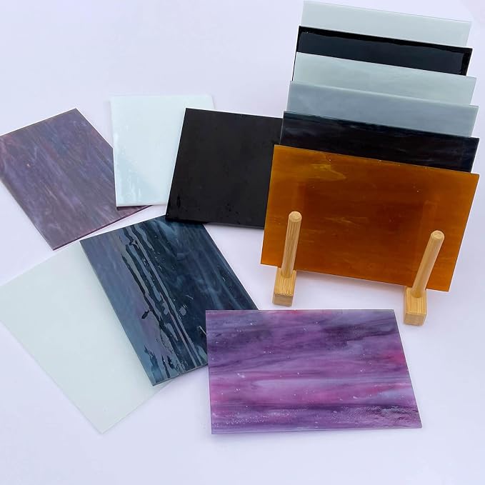 LITMIND 12 Sheets Stained Glass Variety Pack, 4 x 6 Inch Mosaic Glass Tiles - Image 2