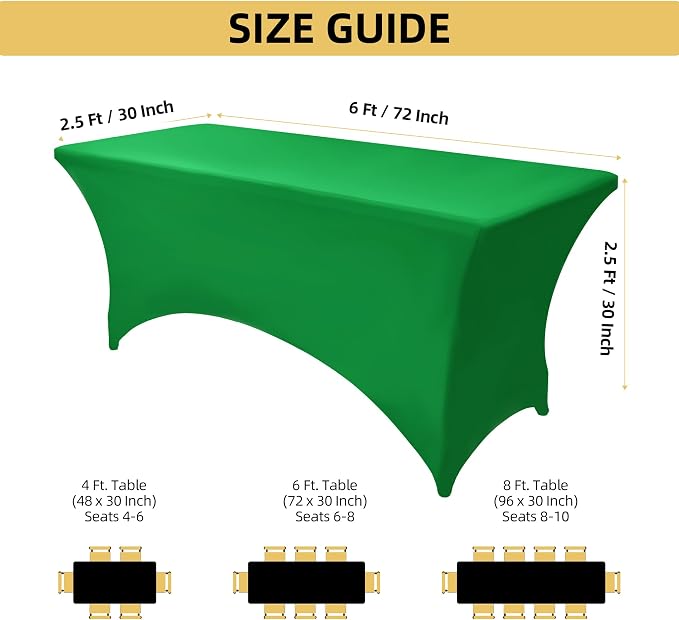 2-Pack 6ft Spandex Table Covers - Image 4