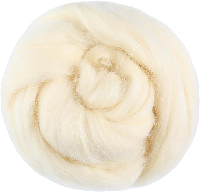 3.53oz Wool Roving, Wool Felting Supplies, Pure Wools, Chunky Yarn, Spinning by Jupean