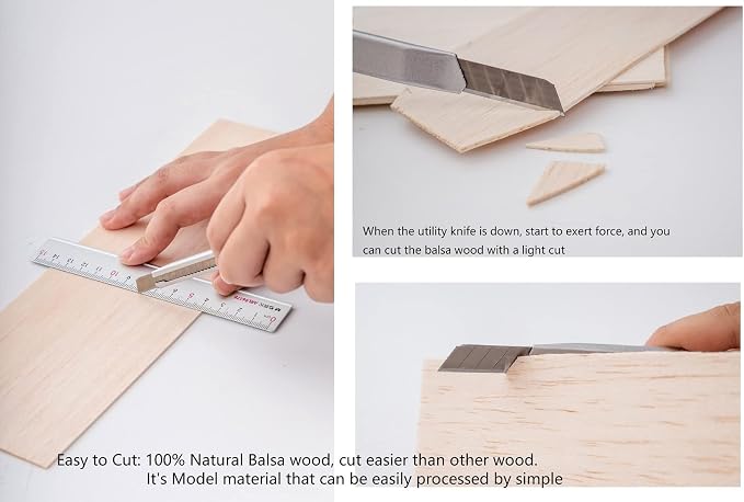 iUoczi12 Pack Balsa Wood Sheets 1/16 x 4 x 12 Inch Natural Wood Color - Image 4