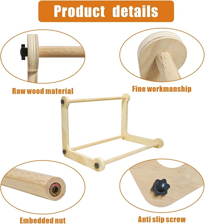 2 Pack Adjustable Wooden Embroidery Stands - Image 3
