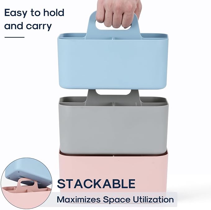 Multiuse Caddy Organizer with Handle, Portable Divided Plastic Tote Bin - Image 7
