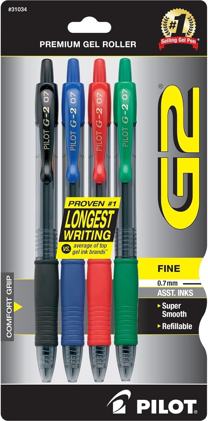 Pilot G2 Retractable Premium Gel Ink Roller Ball Pens, Fine Point by PilotCorporationofAmerica