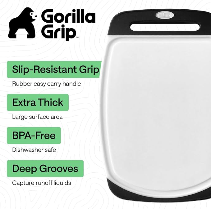 GORILLA GRIP BPA-Free Reversible Kitchen Cutting Board Set of 3, US Designed - Image 2