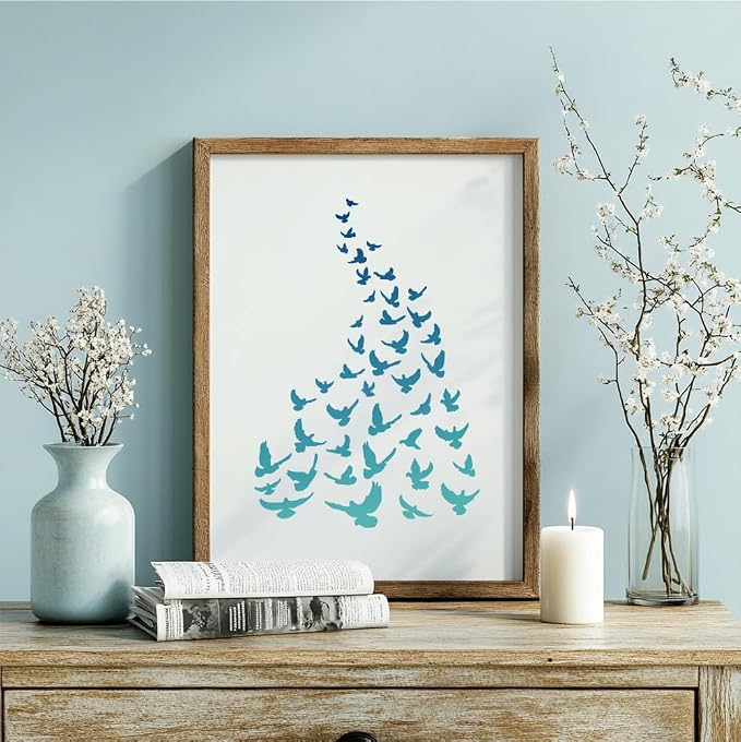 4Pcs Bird Flock Stencils for Painting, Reusable Bird Stencil Drawing Templates - Image 4