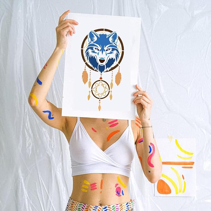 FINGERINSPIRE 5PCS Animals and Dreamcatcher Painting Stencil - Image 6