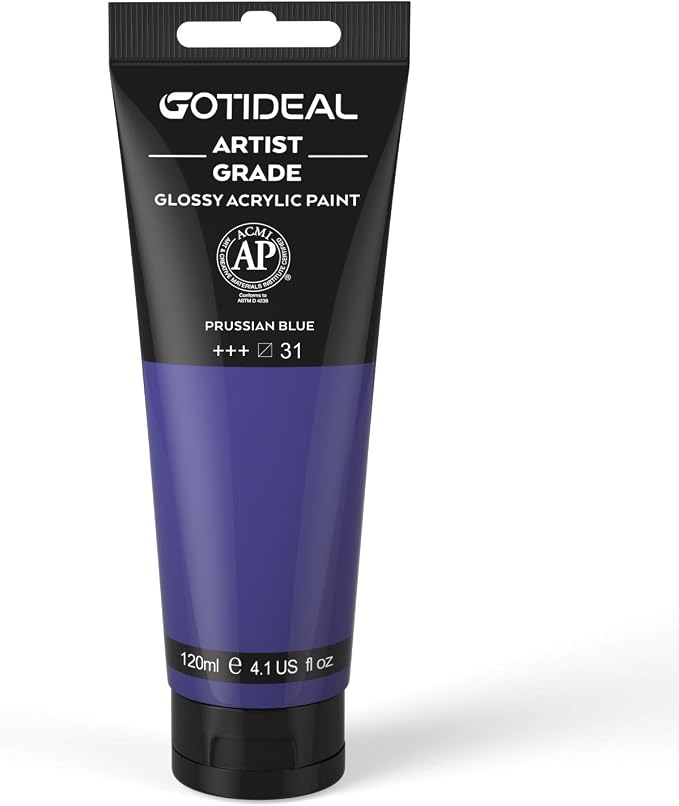 GOTIDEAL Acrylic Paint Prussian Blue Tubes Non Toxic Non Fading, Rich Pigments by GOTIDEAL