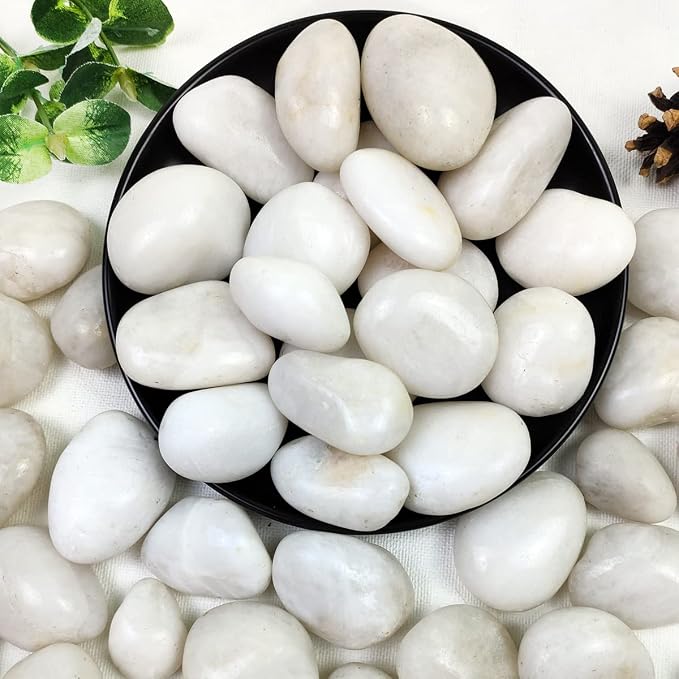 YISZM 5lbs White River Rocks, 1-2 Inch Natural Pebbles by YISZM-ForYourNaturalLife