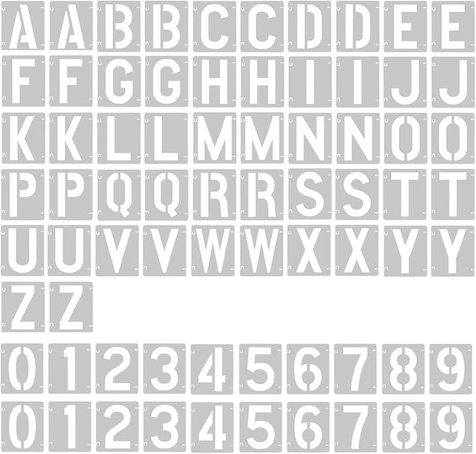 2 Pack - 3 Inch Letter Stencils Set, 72 Reusable Stencils by Vomulato