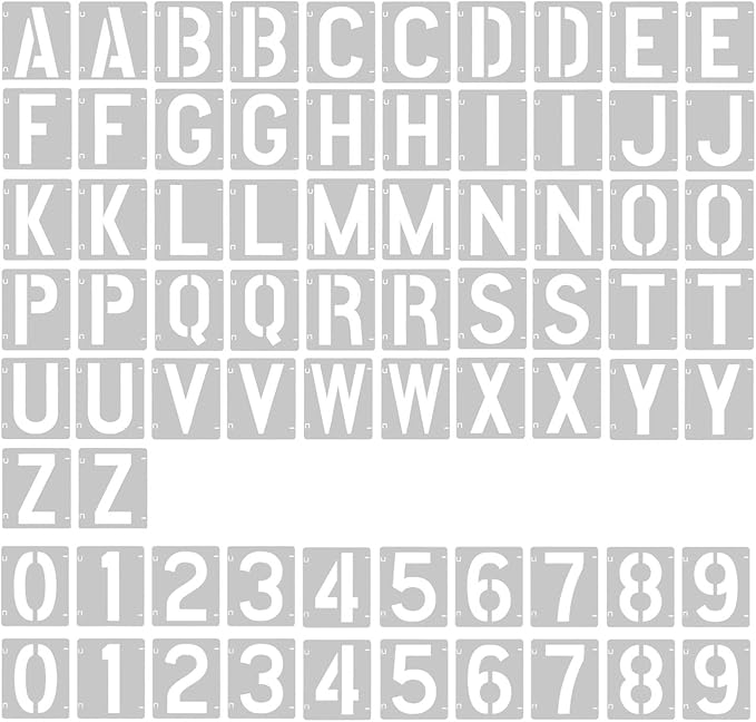 2 Pack - 2 Inch Letter Stencils Set, 72 Reusable Stencils by Vomulato