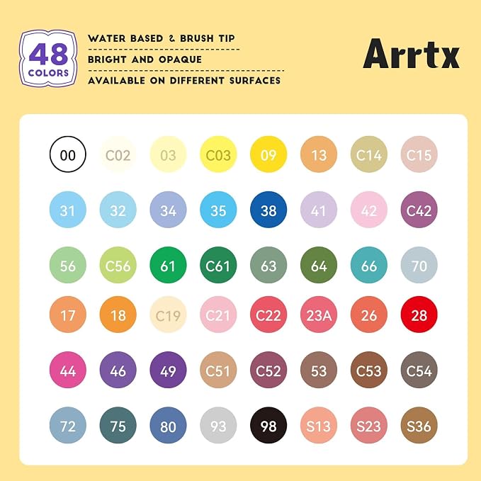 Arrtx 48 Colors Acrylic Marker, - Image 2