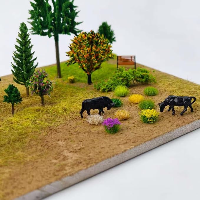 126 Pcs Static Grass Tufts&Flowers DIY Miniature Shrubs Bushes | Terrain Model - Image 6