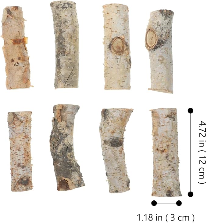 Angoily 8Pcs Birch Log, 4.5" Unfinished Natural Mini Wood Sticks Twigs Tree - Image 4