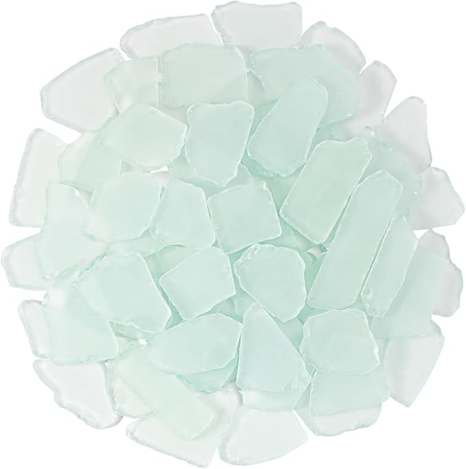 Keedolla White Beach Sea Glass for Crafts, Frosted Seaglass Pieces Decor Vase by Keedolla