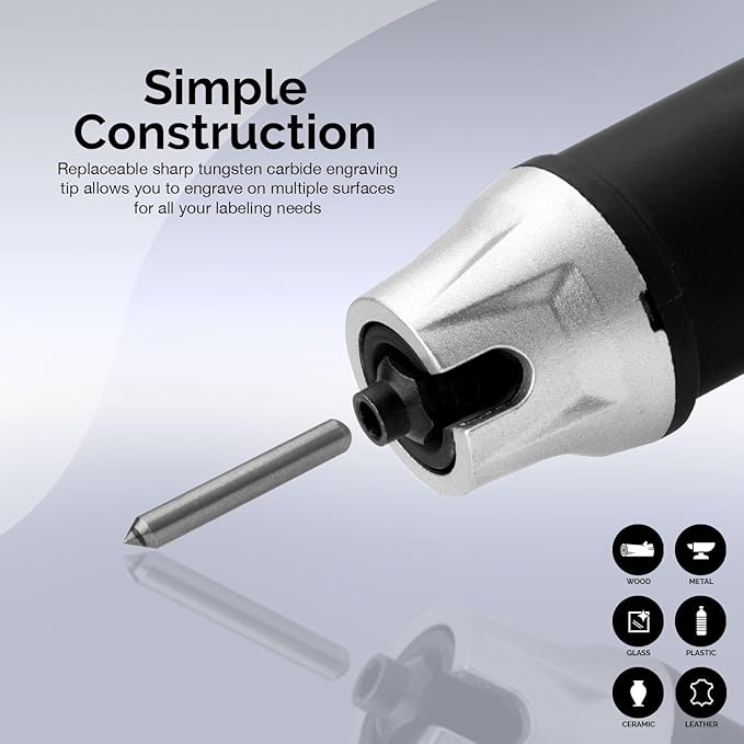 NEIKO 10576A Handheld Electric Engraver Tool, Etching Tool, Tungsten Carbide Tip - Image 2