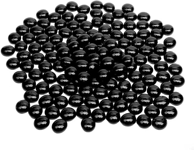 10 LB Black Glass Beads for Vases, Glass Pebbles by Unknown
