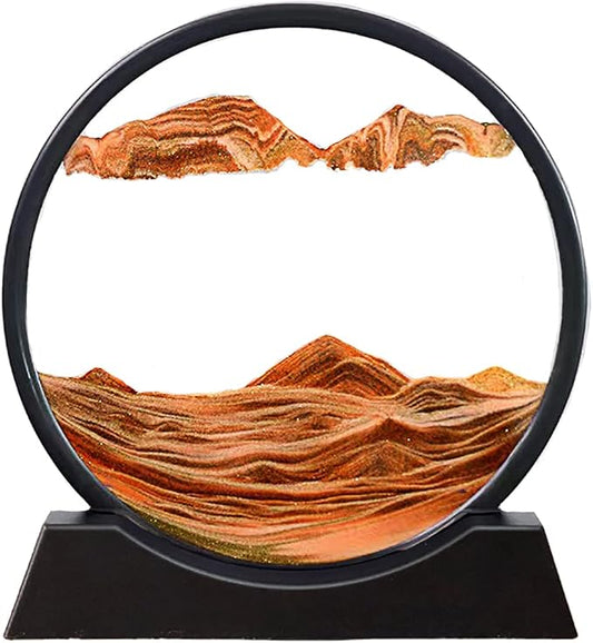 SOFLIY 3D Dynamic Sand Art Liquid Motion, Moving Sand Art Picture Round Glass by Unknown