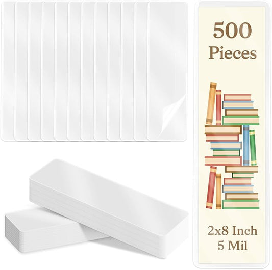 500 Pcs Bookmark Laminating Pouches 2x8inch 5 Mil Hot Laminator Sleeves DIY by DLUGOPIS