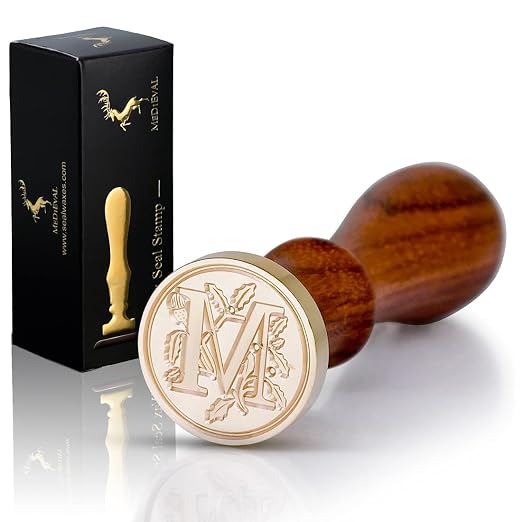 Medieval Initial Alphabet Wax Sealing Stamps, Brass Head Wooden Handle - Image 6